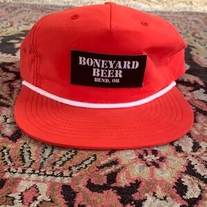 Boneyard Beer Men’s Bend Oregon Red Snap Back Hat Brews Trucker Style Hat